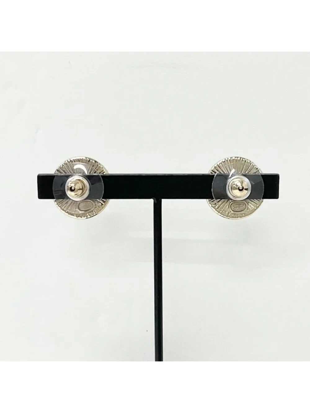 Chanel Earrings CC Logo Rhinestone Gold